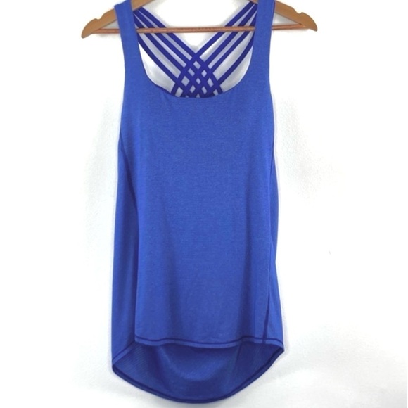 Lululemon Wild Tank Heathered Sapphire Blue top women’s size 6 - Picture 3 of 6